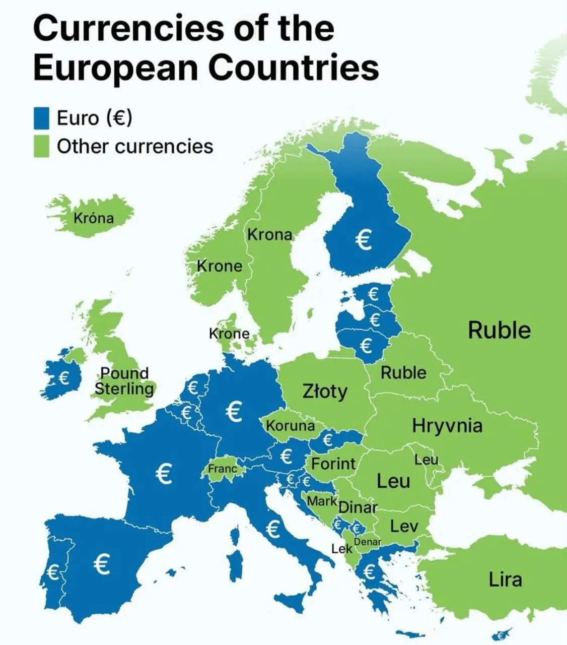 Динамика евро и национальных валют в Европейском Союзе и Британии-0