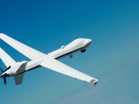 Unmanned,Aerial,Vehicle,Against,The,Sky.,Elements,Of,This,Image