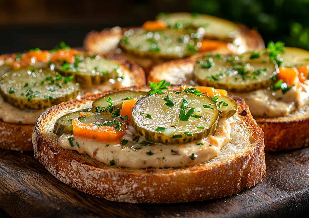 Простые бутерброды с намазкой из соленых огурцов! Перекус за 5 минут