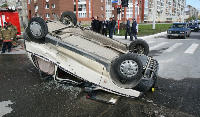 В Волжском произошло ДТП с перевертышем – видео