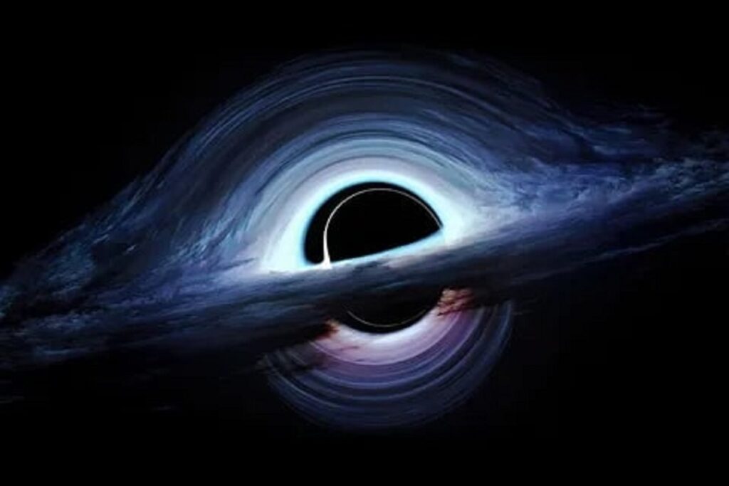 Схематичное превращение Луны в чёрную дыру