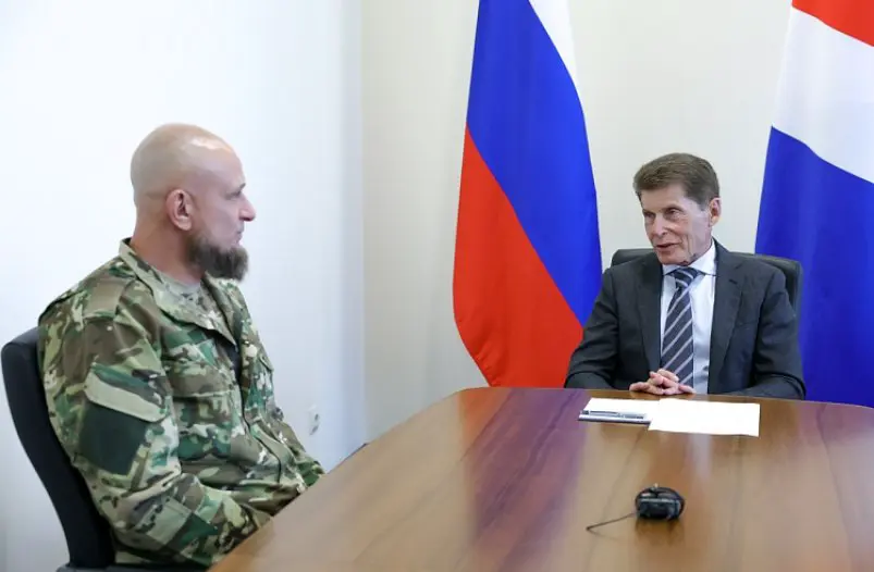 Олег Кожемяко предложил участнику спецоперации Дмитрию Дарманкову стать замглавы Партизанска Пресс-служба правительства Приморья