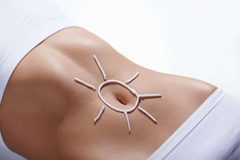 Рисунок солнца вокруг пупка