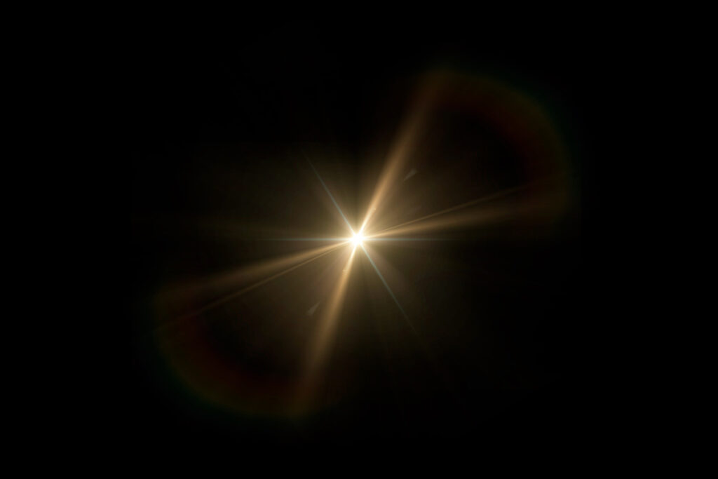 Блик от звезды в темноте