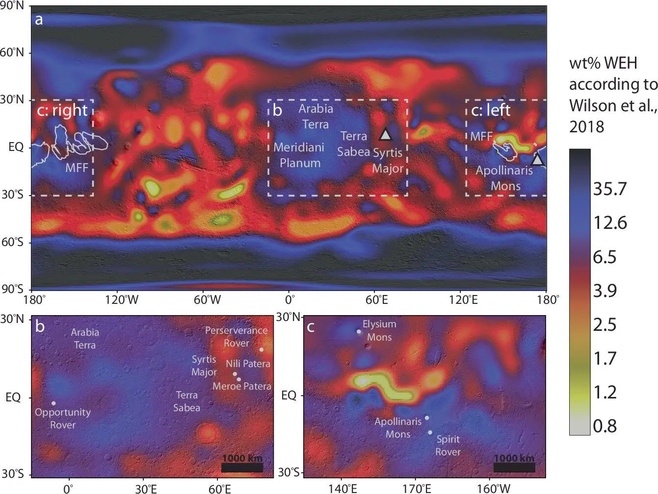 Вулканическая активность на Марсе создала ледяные залежи у экватора планеты-0