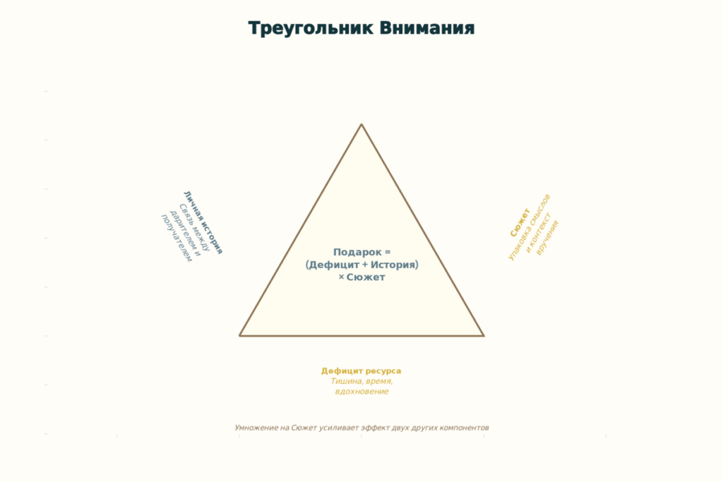 Схема треугольника внимания для выбора подарка