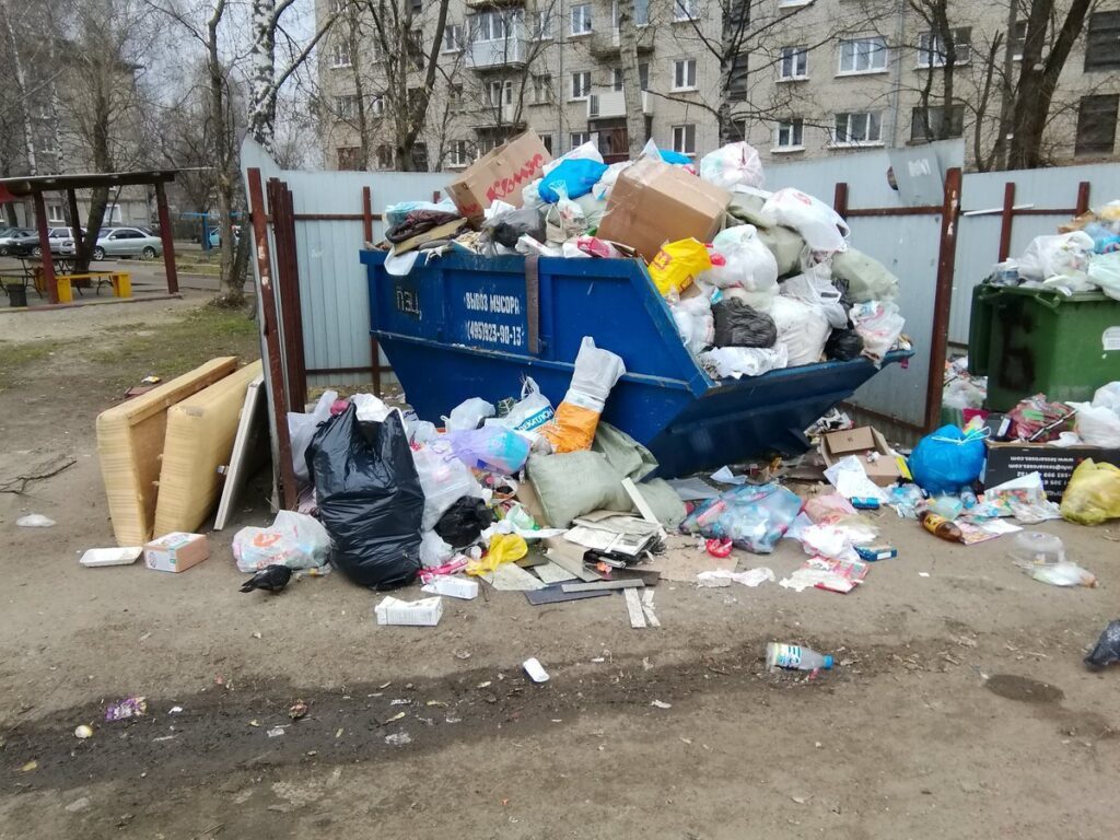 neubrannyj musor na kontejnernoj ploshadke - signaldaily