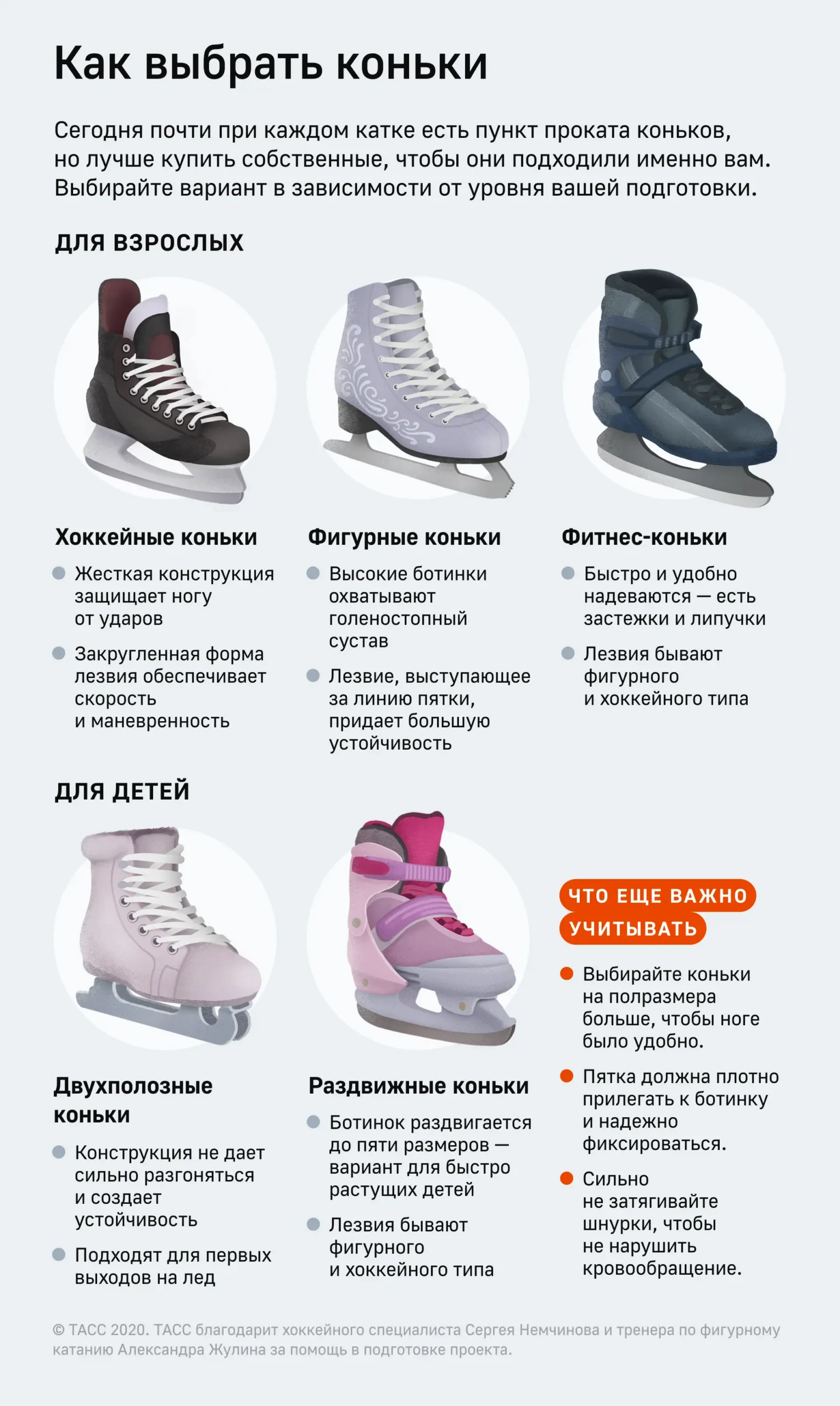 Как правильно выбрать коньки