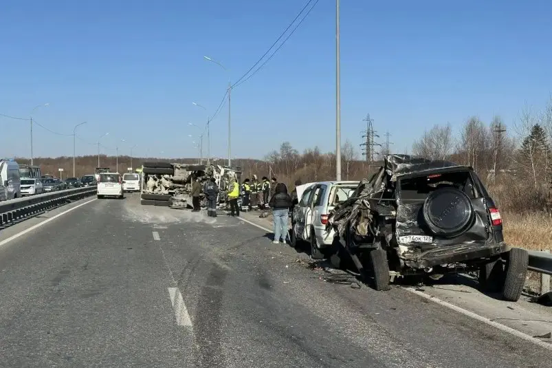 Водитель большегруза госпитализирован после ДТП в Надеждинском районе Пресс-служба УМВД России по Приморскому краю
