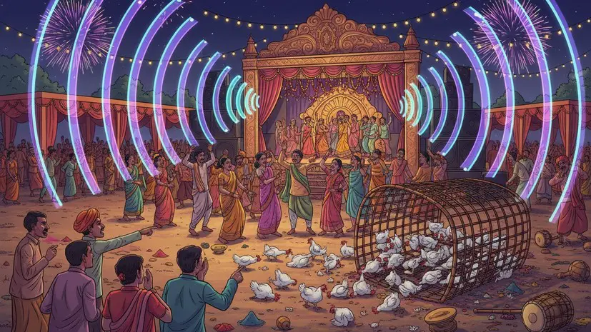 NDTV: в Индии 140 кур погибли из-за громкой музыки на свадьбе