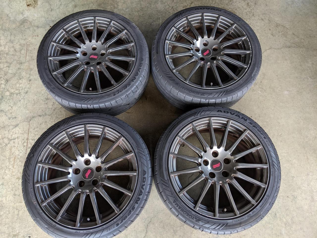 Комплект шин YOKOHAMA ADVAN sport V107 + штатные диски Subaru WRX STI