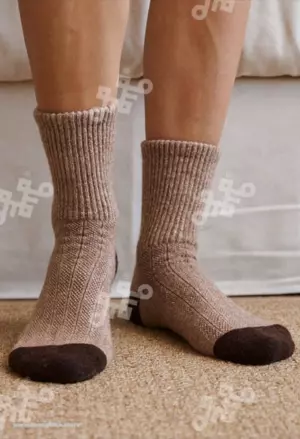 Носки из монгольской шерсти коричневый