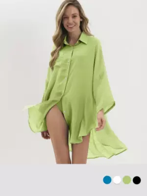 Si 0612K VISCOSA Туника пляжная жен.(на пуговицах) удлиненная, SISI