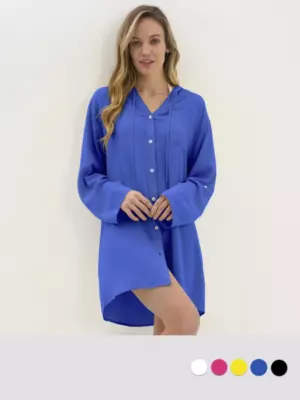 Si 0610K VISCOSA Туника пляжная жен.(с капюшоном) укороченная, SISI