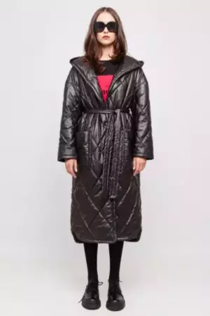 52495А черное пальто, зима