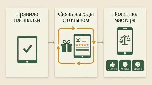 Различие между правилом площадки, стимулированием отзыва и политикой мастера.
