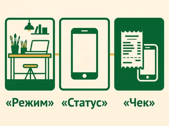 До первой оплаты: режим, статус и чек.