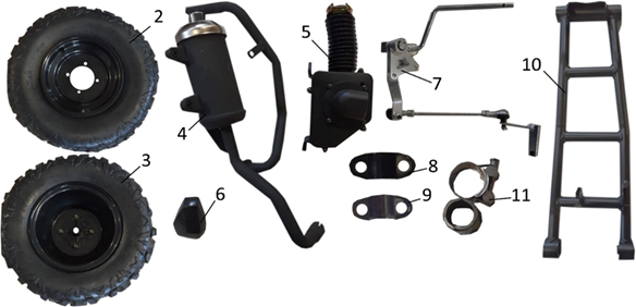 2. Колеса, двигатель