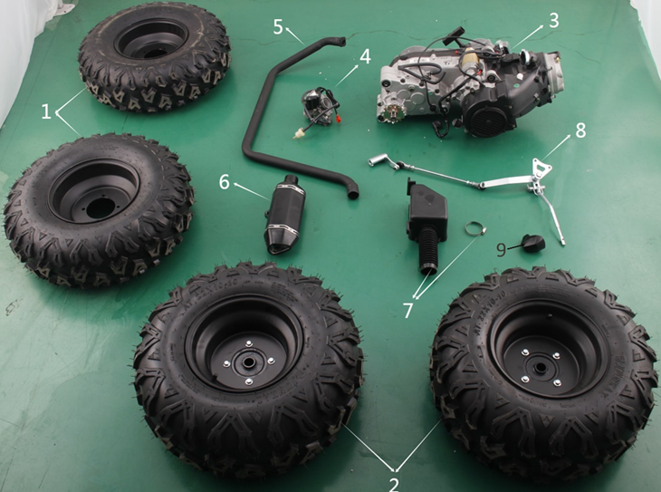 2. Колеса, двигатель