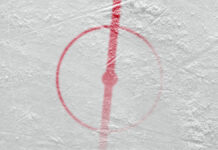 Туркменские хоккеисты вступили в конфликт со сборной Гонконга на Азиатских играх FragmentOfIceHockeyRinkWithACentralCircleConcept