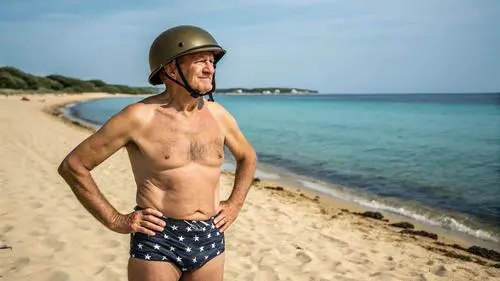 Вместо сидения в окопе он лежал на пляже