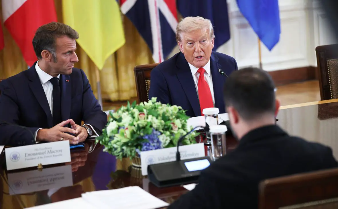 Эмманюэль Макрон, Дональд Трамп и Владимир Зеленский (Win McNamee / Getty Images)