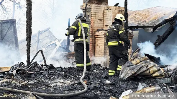 В Можайске сгорели два дома после падения БПЛА