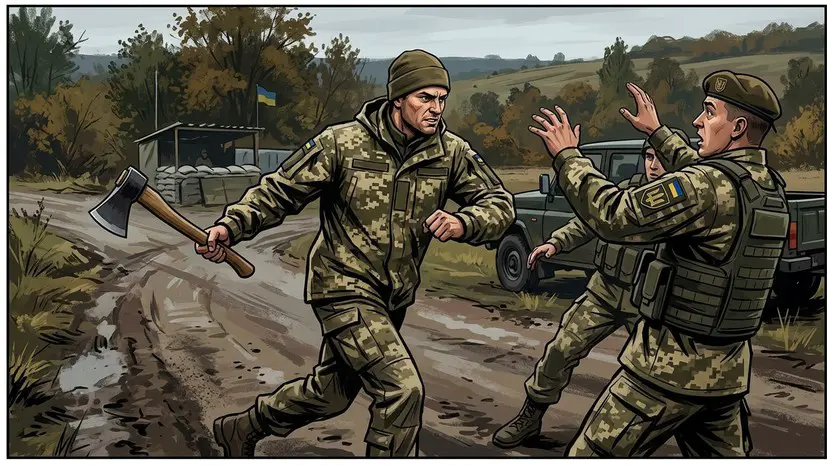 В Винницкой области боец ВСУ с топором напал на сотрудников военной службы