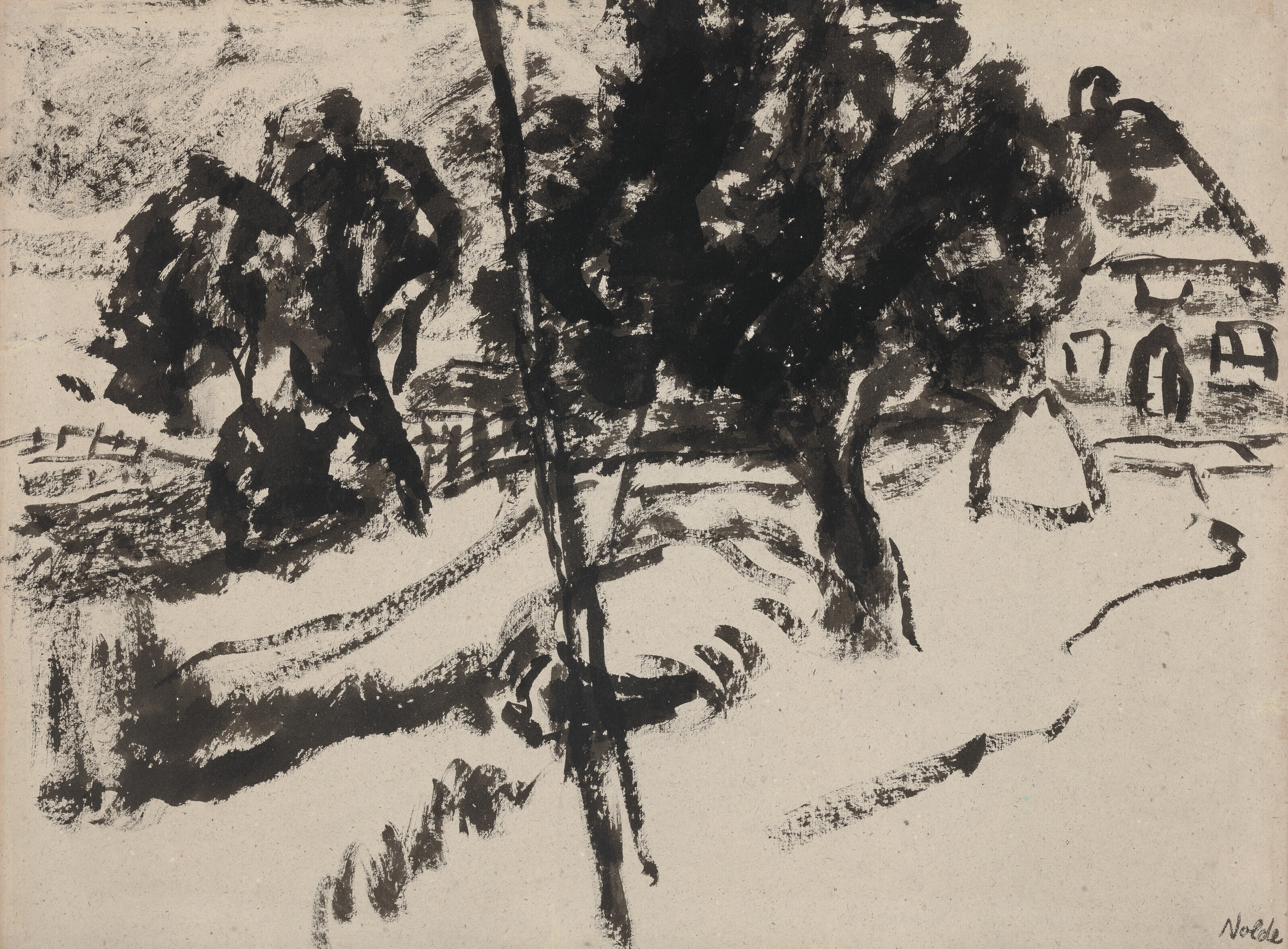 Emil Nolde — Внутренний двор Бауэрнхауса Баумен