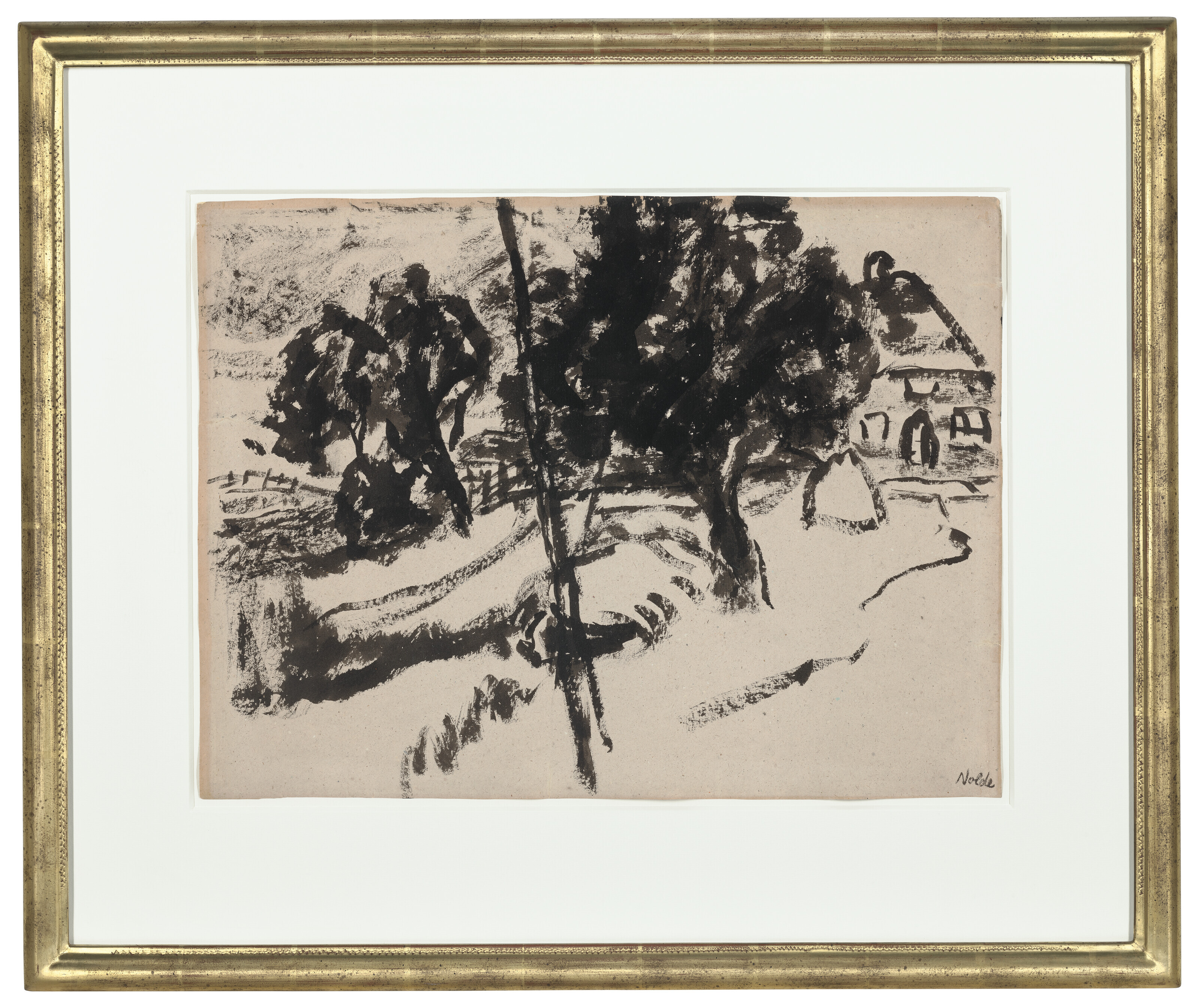 Emil Nolde — Внутренний двор Бауэрнхауса Баумен, изображение 2