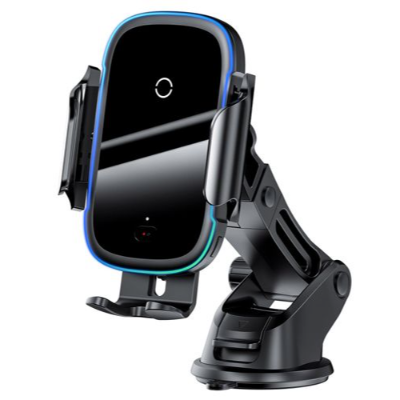 Автомобильный держатель с беспроводной зарядкой Baseus Light QI15W Black