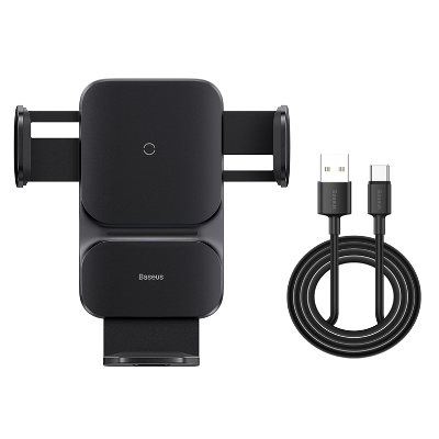 Автомобильный держатель с беспроводной зарядкой Baseus Wisdom (без базы) QI15W Black