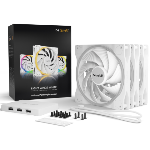 Вентилятор для корпуса Be Quiet Light Wings White 140mm High-speed PWM, 3 шт._3