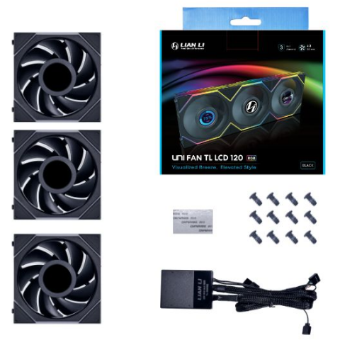 Вентилятор для корпуса Lian Li UNI Fan TL LCD 120 Black (3 шт.)_2