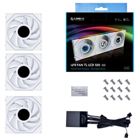 Вентилятор для корпуса Lian Li UNI Fan TL LCD 120 White (3 шт.)_2