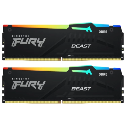Оперативная память 32Gb DDR5 5200MHz Kingston Fury Beast RGB (KF552C36BBEAK2-32) (2x16Gb KIT)