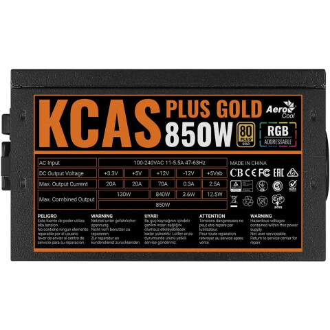 Блок питания 850W AeroCool KCAS PLUS Gold 850W_7