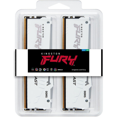 Оперативная память 32Gb DDR5 6000MHz Kingston Fury Beast White RGB (KF560C36BWE2AK2-32) (2x16Gb KIT)_1