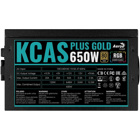 Блок питания 650W AeroCool KCAS PLUS Gold 650W_5