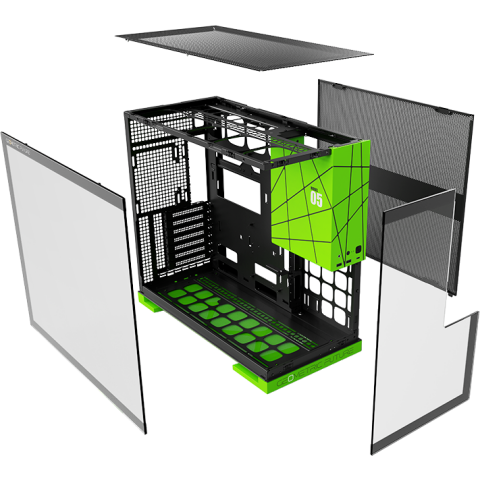 Корпус Geometric Future Model 5 Black/Green_1