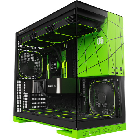 Корпус Geometric Future Model 5 Black/Green_5