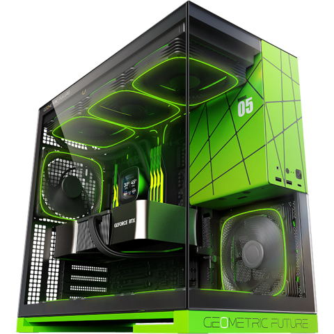 Корпус Geometric Future Model 5 Black/Green_6