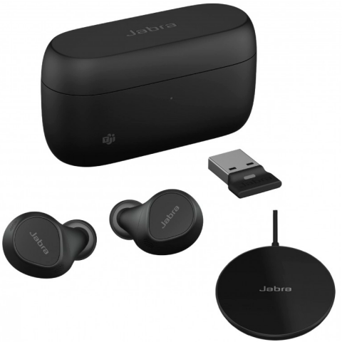 Гарнитура Jabra Evolve2 Buds USB-A MS Wireless Charging Pad Black