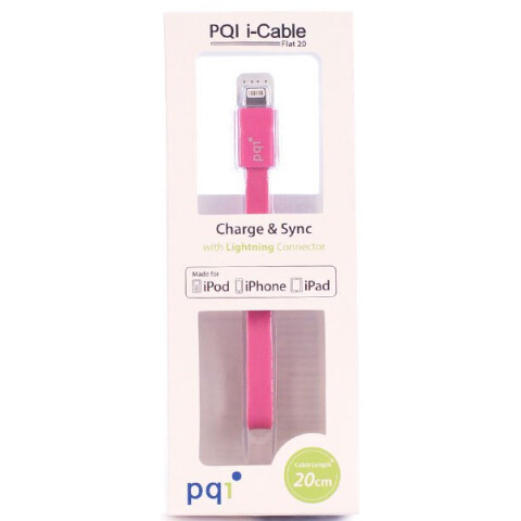 Переходник USB - Lightning, 0.2м, PQI PQI-iCABLE-FLAT20-PK