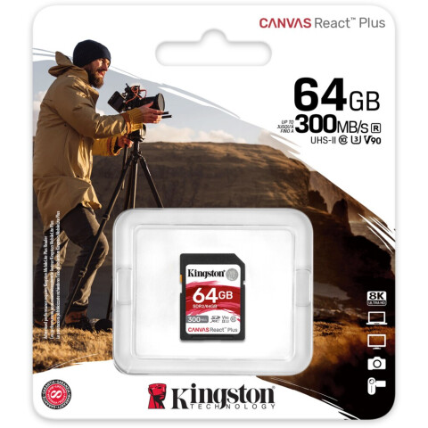 Карта памяти 64Gb SD Kingston Canvas React Plus (SDR2/64GB)_1