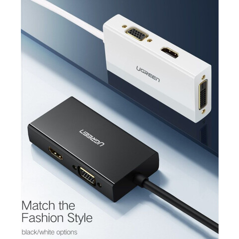 Конвертер Mini DisplayPort - HDMI/VGA/DVI, UGREEN MD114 Black_1