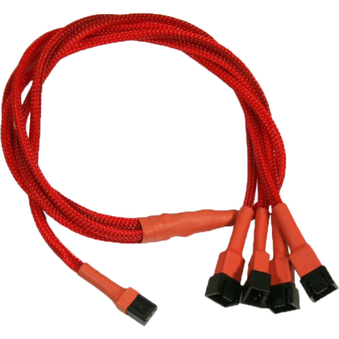 Разветвитель 3-pin - 4x 3-pin Nanoxia NX34A60R Red