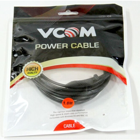 Кабель питания CEE 7/16 - IEC-320-C7, 1.8м, VCOM CE023-CU0.5-1.8M_1