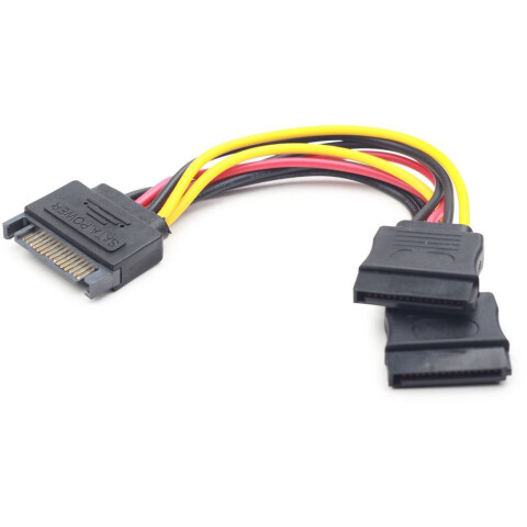 Переходник SATA Power - 2x SATA Power, 0.15м, Gembird CC-SATAM2F-01