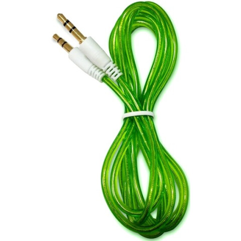 Кабель 3.5 Jack (M) - 3.5 Jack (M), 1.5м, CBR Shine Green